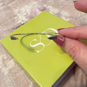 Stella & Dot Sommerville Skinny Cuff Bracelet in warm pale gold